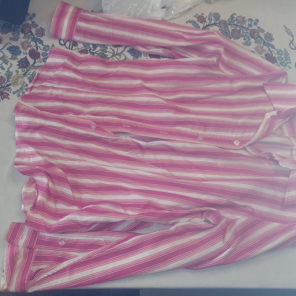 Jones New York Pink and Cream Striped Shirt